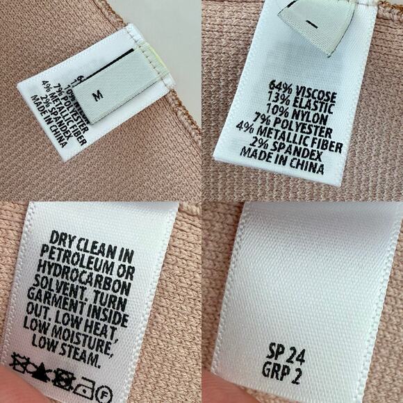 St. John Lurex Pique Sleveless Midi Knit Sheath Dress in Blossom Pink M *READ - Picture 12 of 14